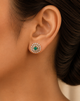 Diamond Earrings with changeable Natural Emeralds and Rubies