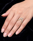 Gold and Diamond Kiritam (Crown) Ring