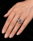 Designer Cocktail Diamond Ring with Natural Pink Sapphire