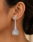 Diamond Cocktail Earrings with Natural Tanzanite