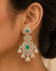 Diamond Earrings With Changeable Natural Emeralds And Rubies