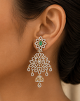 3 in 1 Diamond Earrings with changeable Natural Emeralds/Rubies