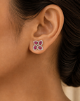 Diamond Earrings With Natural Rubies