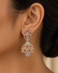 Diamond Earrings With Natural Rubies