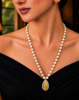 4 In 1 Diamond Necklace with Natural Rubies/Emeralds/Yellow Sapphires/Blue Sapphires/Tanzanite and Pearls.