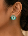 Diamond Earrings With Emeralds/Rubies/Blue Sapphires/Yellow Sapphires/Garnet/Peridot and Pearls