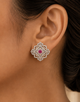 Diamond and Ruby Multi-Style Earrings with Emerald Centers