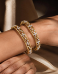 Floral Design Diamond Bangle