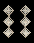 Natural Carved Aquamarine and Diamond Earrings