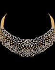 Detachable Multipurpose Cokar Necklace Earrings (Cevigopulu) Set made of Gold, Diamond, and Pearls Rubies