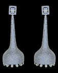 Diamond Cocktail Earrings with Natural Tanzanite