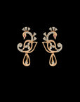 Peacock Natural Ruby and Diamond Earrings