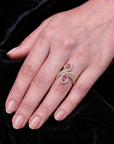Diamond Ring With Natural Pink Sapphires