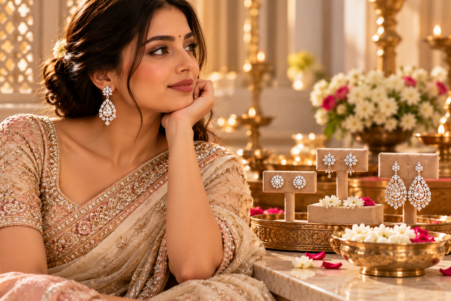 Choosing Indian Diamond Earrings for Festive and Traditional Outfits