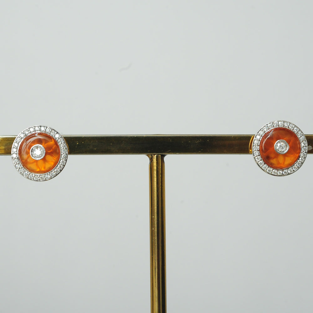 Round Diamond Studs with Onyx