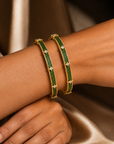 Diamond Bangles in Gold Jaali Work
