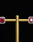 Diamond Studs with Natural Rubies