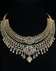 10-In-1 Diamond Choker Necklace and Pendant with changeable Natural Emeralds/Rubies and detachable Pearl Drops