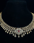 10-In-1 Diamond Choker Necklace and Pendant with changeable Natural Emeralds/Rubies and detachable Pearl Drops