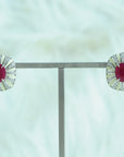 Diamond Studs with Natural Rubies