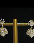 Diamond Earrings with Natural Pearl Drops