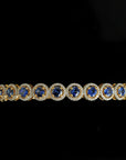 Diamond Bracelet with Natural Blue Sapphires