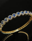 Diamond Bracelet with Natural Blue Sapphires