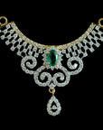 Diamond Pendant with Natural Emeralds