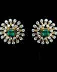 Diamond Earrings with changeable Natural Emeralds and Rubies