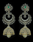 4 In 1 Diamond Earrings with changeable Natural Emeralds/Rubies/Sapphires and Pearl Drops
