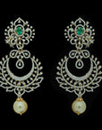 4 In 1 Diamond Earrings with changeable Natural Emeralds/Rubies/Sapphires and Pearl Drops