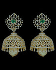 4 In 1 Diamond Earrings with changeable Natural Emeralds/Rubies/Sapphires and Pearl Drops