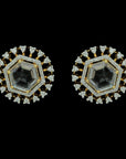 Diamond Earrings with Natural Sapphires