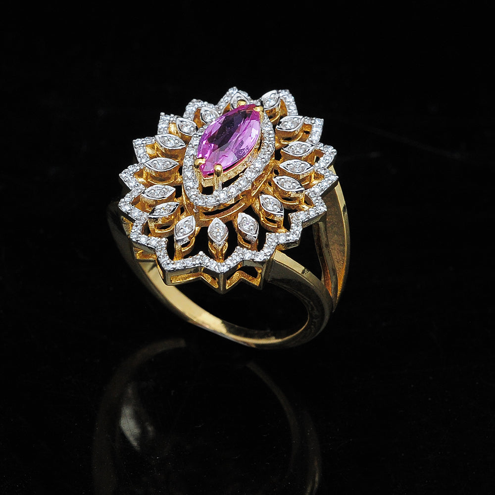 Diamond Ring with Pink Sapphires