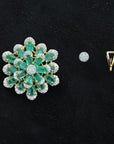 Diamond Pendant With Natural Emeralds