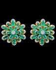 Diamond Earrings With Natural Emeralds