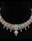 3 In 1 Diamond Necklace with changeable Natural Emerald/Ruby