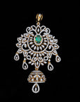3 In 1 Diamond Necklace with changeable Natural Emerald/Ruby
