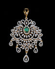 3 In 1 Diamond Necklace with changeable Natural Emerald/Ruby