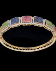 Diamond Bracelet with Natural Round Rubies and Blue Sapphires.