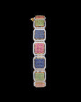 Diamond Bracelet with Natural Round Rubies and Blue Sapphires.
