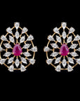 Diamond Earrings With Natural Rubies