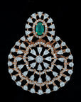 Diamond Pendant With Natural Emeralds