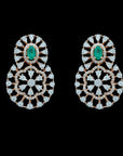 Diamond Earrings With Natural Emeralds