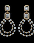 Diamond Earring With Natural Baguette