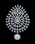 Diamond Pendant with Pearl Drops