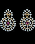 Diamond Earrings With Natural Rubies