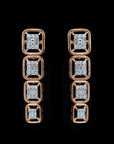 Diamond Earrings With Natural Baguette