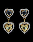 Diamond Necklace With Multi Color Sapphires With Earring