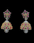 Diamond Earrings With Natural Rubies